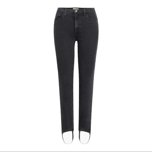 NWT FAVORITE DAUGHTER Black Evelyn High Rise Slim Straight Stirrup Jean Size 24 - Picture 7 of 15